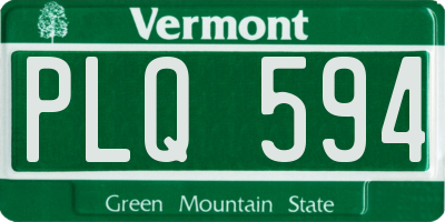 VT license plate PLQ594