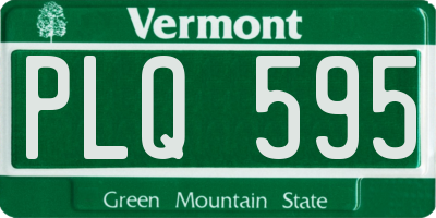 VT license plate PLQ595