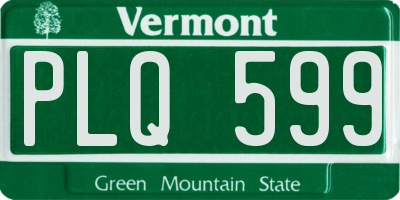 VT license plate PLQ599