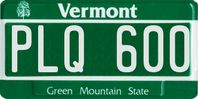 VT license plate PLQ600