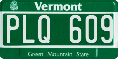 VT license plate PLQ609
