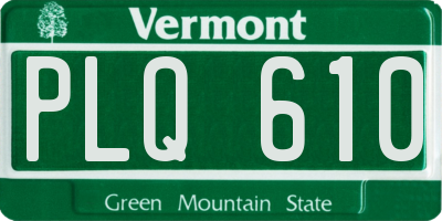 VT license plate PLQ610