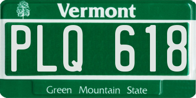 VT license plate PLQ618