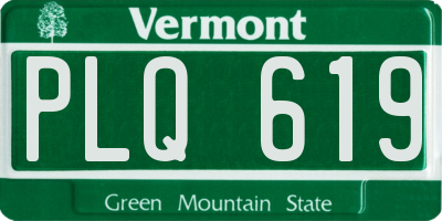 VT license plate PLQ619