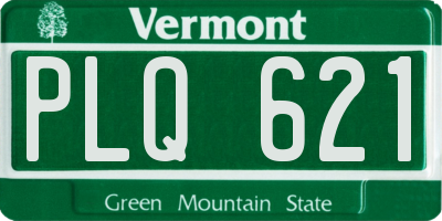 VT license plate PLQ621
