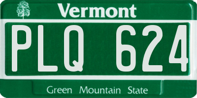 VT license plate PLQ624