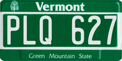 VT license plate PLQ627