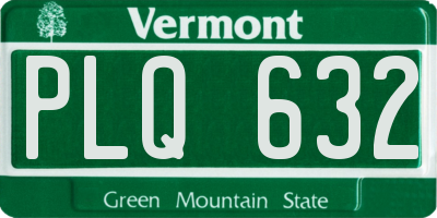 VT license plate PLQ632