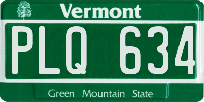 VT license plate PLQ634