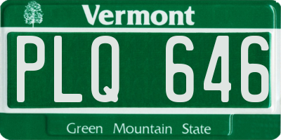 VT license plate PLQ646