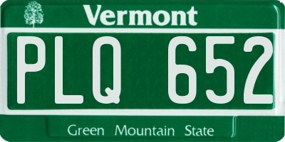 VT license plate PLQ652