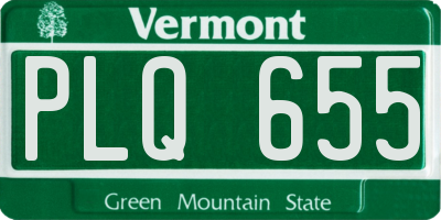 VT license plate PLQ655