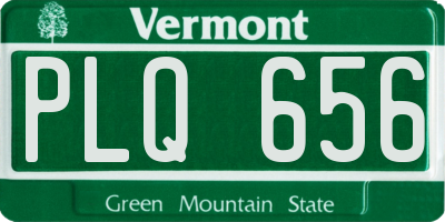 VT license plate PLQ656