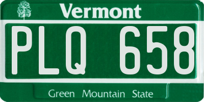 VT license plate PLQ658