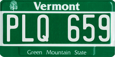 VT license plate PLQ659