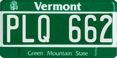 VT license plate PLQ662