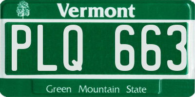 VT license plate PLQ663