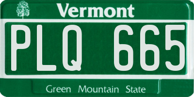 VT license plate PLQ665