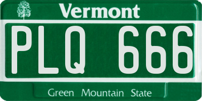 VT license plate PLQ666
