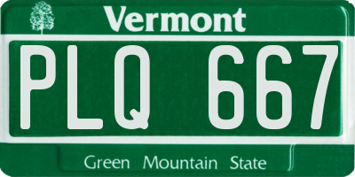 VT license plate PLQ667