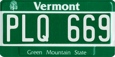 VT license plate PLQ669