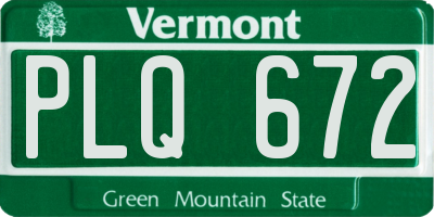 VT license plate PLQ672