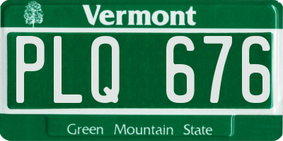 VT license plate PLQ676