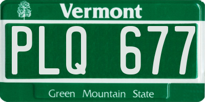 VT license plate PLQ677