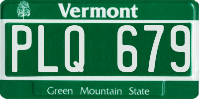 VT license plate PLQ679