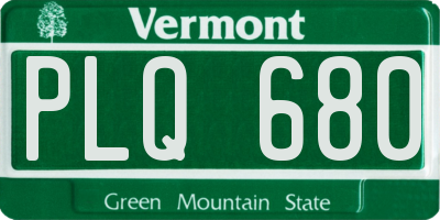 VT license plate PLQ680