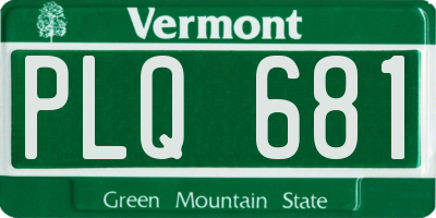 VT license plate PLQ681