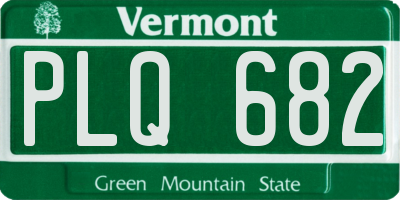 VT license plate PLQ682
