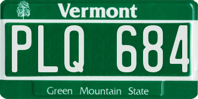 VT license plate PLQ684