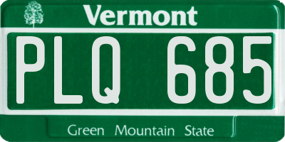 VT license plate PLQ685
