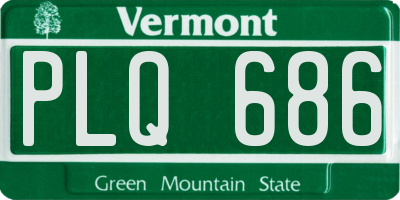 VT license plate PLQ686