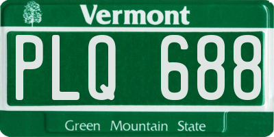 VT license plate PLQ688
