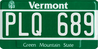 VT license plate PLQ689