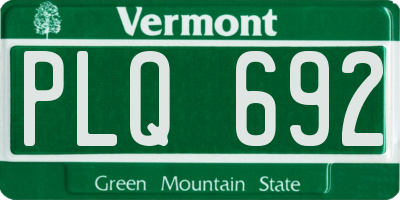 VT license plate PLQ692
