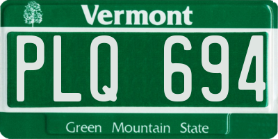 VT license plate PLQ694