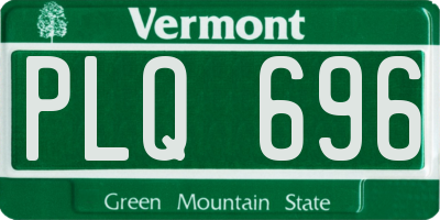 VT license plate PLQ696