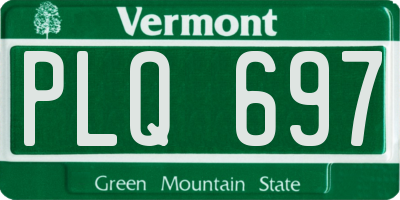 VT license plate PLQ697