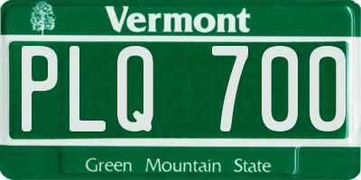 VT license plate PLQ700