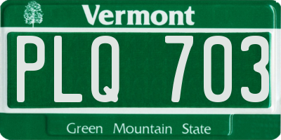 VT license plate PLQ703
