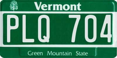 VT license plate PLQ704
