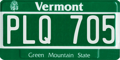 VT license plate PLQ705