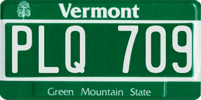 VT license plate PLQ709