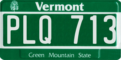 VT license plate PLQ713