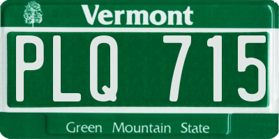 VT license plate PLQ715