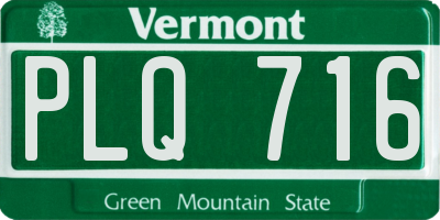 VT license plate PLQ716