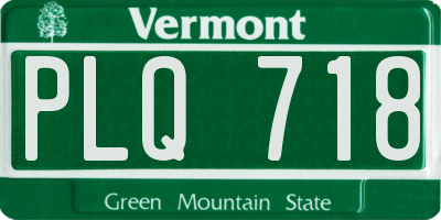 VT license plate PLQ718